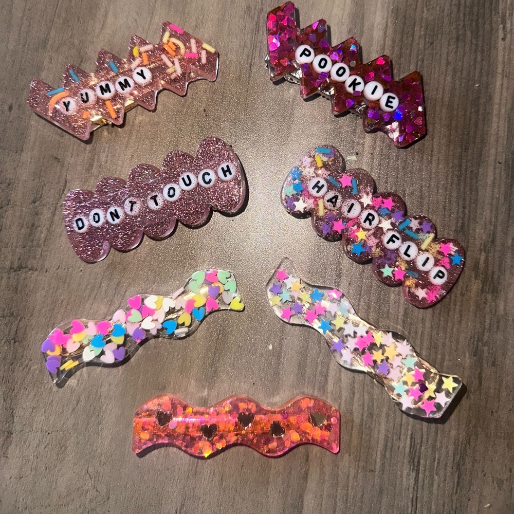 Colorful Glitter Hair Clips! ✨